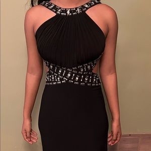 Black homecoming dress backless size 3/4